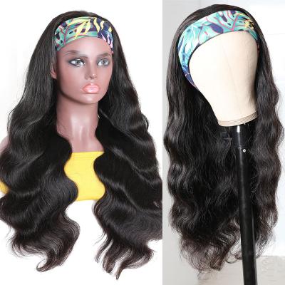 China Easy to install; No Glue & No lace; Friendly Lazy Girl Body Wave Headband Wig No GLUE Headband Wig Hair For Women Color Scarf Wigs Best And Easiest For Beginners for sale