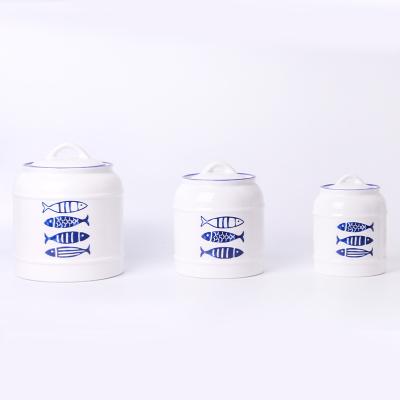 China Factory Direct Sale Wooden Ceramic Pot Heatable Nordic Marble Sealed Ceramic Pot Cover Storage Tank With Good Sealing for sale