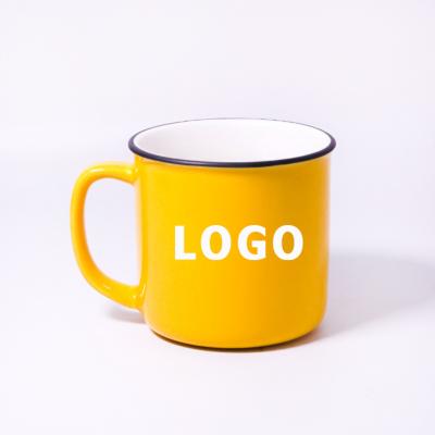 China Sublimation Custom Logo Custom Logo White/Yellow Ceramic Coffee Mugs Customizable Xmas Christmas Mugs Mug for sale