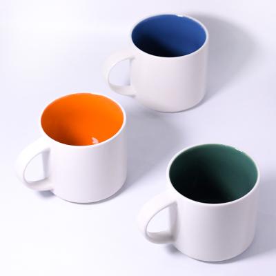 China Cup viable and green white/orange/blue exterior inside customizable pattern 350ml large capacity for sale