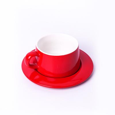 China New Viable Good Quality Coffee Cup Saucers Set Simple Customizable Color Ceramic Tea Cups Water Cup for sale