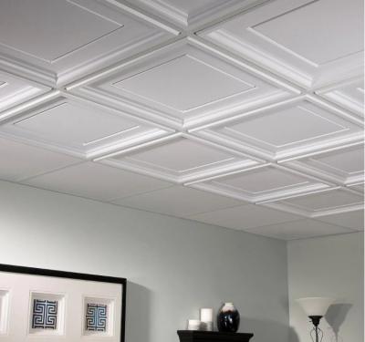 China Modern Plain White/PVC Ceiling Tile PVC Ceiling Tile PVC Fire Resistant Decoration Materials for sale