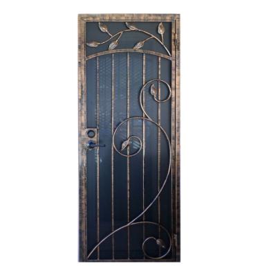 China Modern Rustproof Galvanized Stainless Steel Security Doors Design Wrought Iron Front Doors for sale