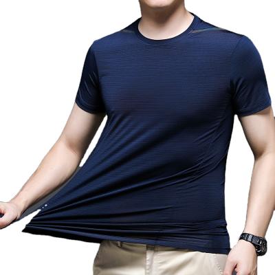 China Anti-wrinkle short sleeve knitted men's casual wear quick dry wholesale custom made T-shirt plain dyed for sale