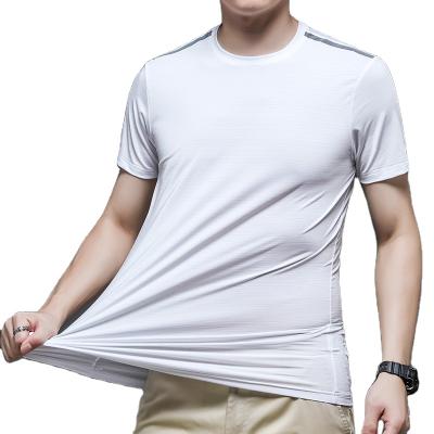 China parride knitted white plain dyed clothing loose polyester T-shirt wholesale quick dry casual men for sale