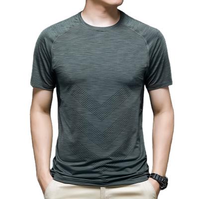 China Anti-wrinkle men's solid clothing custom logo printed loose breathable quick-dry clothing T-shirts for sale