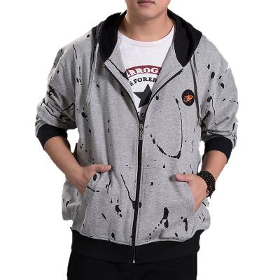 China plus size hooded sweaters Anti-wrinkle men's knitted solid printed cotton regular custom logo cheap zipper-up breathable long sleeve for sale