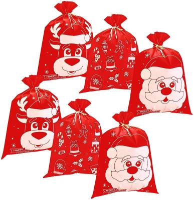 China Recyclable Christmas Drawstring Gift Bags Non Woven Present Bag Wrapping Cloth Gift Bags Reusable for sale