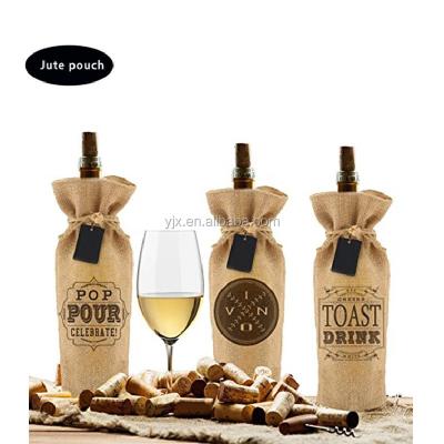 China Recyclable Burlap Fabric Wine Bottle Jute Bag, Mini Jute Wine Bottle Bag, Super Quality Jute Bags for sale