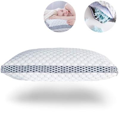 China Anti-Static Adjustable Washable Hypoallergenic Bed Cooling Bamboo Loft 4D Memory Foam Shredded Pillow For Sleeping for sale