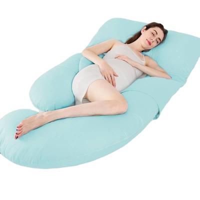 China Comfortable Pregnant And Caregiver Anti-static Full Body Maternity Cushion U Shaped Pregnancy Pillow With Washable Outer Cover for sale