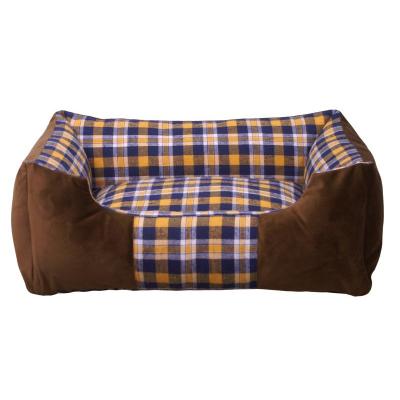 China Factory Directly Sale Breathable Most Popular Custom Made Chunky Washable Soft Luxury Pet Plaid Dog Bed for sale