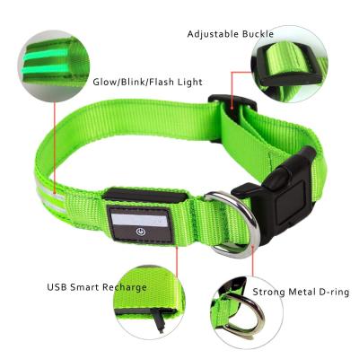 China Rechargeable Detachable LED Dog Collar USD LED Dog Leash & Collar for sale