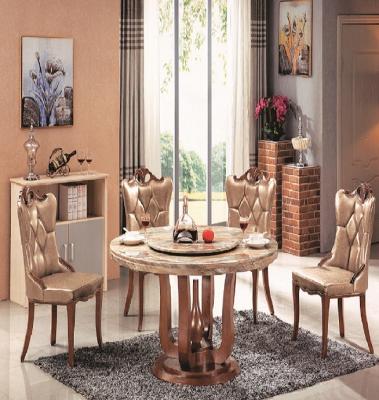 China Brown Round Luxury Dining Table, Elegant Rotating Tables, Round, Living Room Furniture, Modern Design for sale