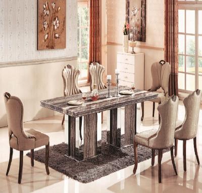 China Luxury Elegant Rectangle Dining Table, Gray Rectangle, 6 Chair for sale