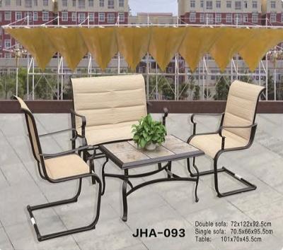 China Modern Beige Outdoor Chair And Table Set Patio Furniture Balcony Garden Furniture for sale