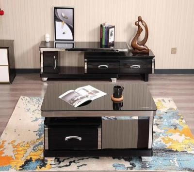 China Modern black tv stand and coffee table, tv console, modern living room furniture for sale