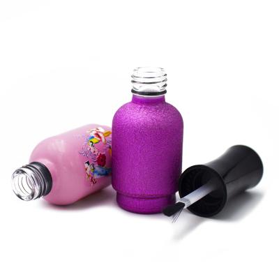 China Design Cosmetic Empty Glass Nail Polish Bottle And UV Gel Plated Polish Bottle Cap Set for sale