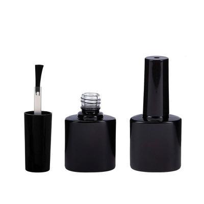 China Cosmetic Private Label Empty Black Square Gel Polish Bottle 8ml 10ml 15ml Unique Square Gel Polish Bottle for sale