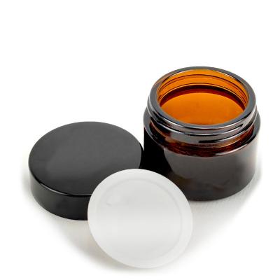 China Wholesale 5g 10g 20g 50g 4oz Recyclable Glass Jar Eye Cream Cosmetic Containers Black and Gold Square Cream Jars for sale