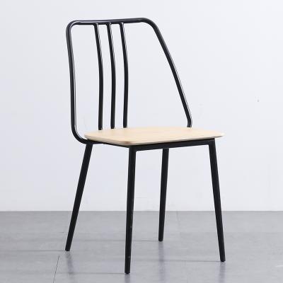 China Fashionable Modern Furniture Metal Frame Dining Chairs With Plywood Timber Seat Wood Factory Wholesale Cheap Dining Chair for sale