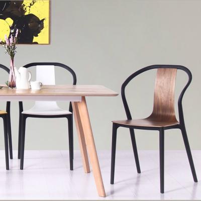 China Both Plastic& Wholesale custom style restaurant dinner leisure hot sale modern wooden dining chair for sale