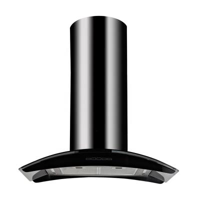 China Hotel Stainless Steel Island Chain Hood Kitchen Smoke Extractor Black Island Fireplace for sale