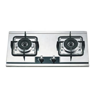 China Hotel Hot Sale Stove Good Price Build In Gas Cooktop Glass Panel Built In Double Burner Gas Cooker for sale