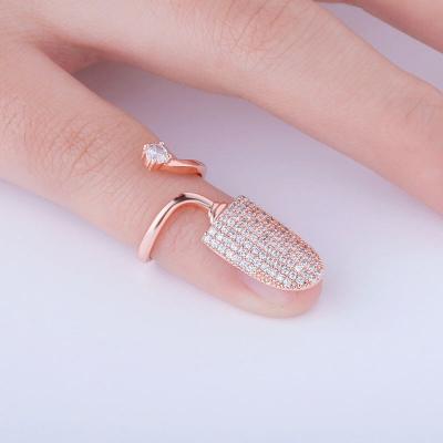 China Fashion finger nail punk ring opening adjustable female jewelry factory hip-hop jewelry fashion ring direct sales for sale