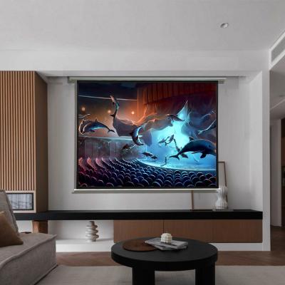 China Factory Wholesale 92 Inch Wall Mounted 4:3 Retractable Foldable Projector Screen for sale