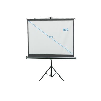 China 2023 New 100 Inch Portable Screen 16:9 Outdoor Camping Projection Stand Triangular Projector Screen for sale