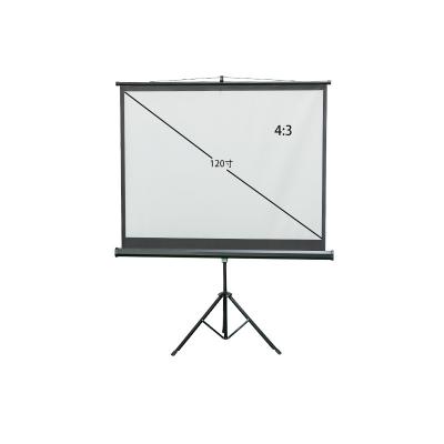 China Portable Projector Screen 120 Inch 4:3 Bracket Curtain Landing Portable Mobile Home No Punch 4K HD Anti-light Projector Screen for sale