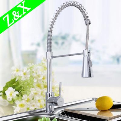 China Contemporary Single Handle Kitchen Sink Brass Pull Out Spray Kitchen Faucet Mixer Water Taps for sale