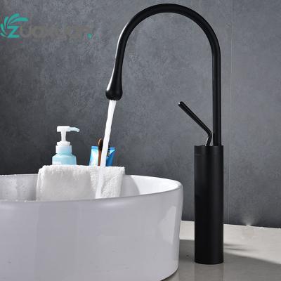 China Hot And Cold Metered Mixer Taps Hot Sale Brass Swan Neck Style Face Basin Faucet New for sale