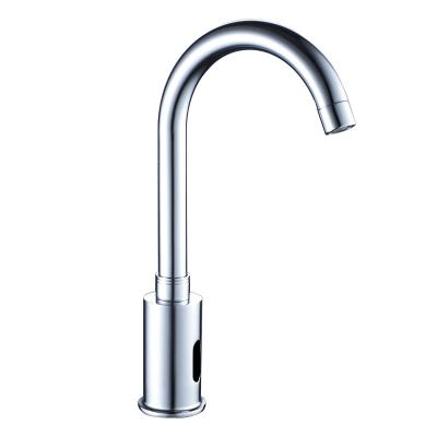 China Automatic Sense Faucets Sensor Wash Sink Faucet Basin Faucets Hose Save Single Hole Brass Chrome Single Handle 30% Cold/Hot Water Ceramic for sale