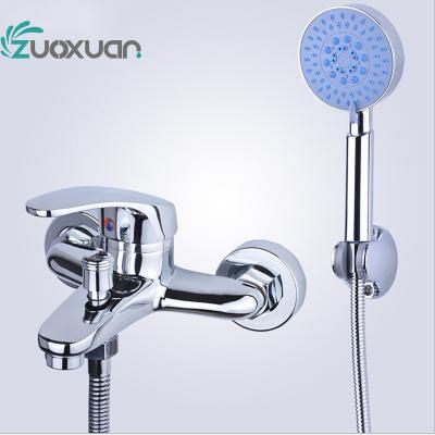 China Faucets Bathroom Chrome Thermostatic Shower Faucet With Shower Head And Hose for sale