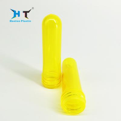 China 24mm Neck 25g Transparen Yellow PET Plastic Cosmetic Bottle Preform for sale