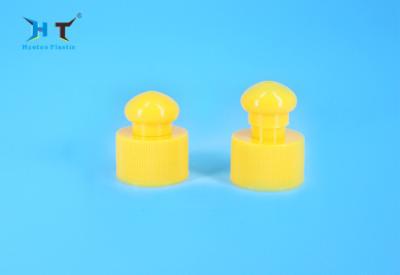 China Yellow Sports Water Bottle Plastic Push Pull Caps , 28mm Push Pull Cap for sale