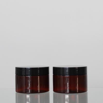 China Hair Gel Sealable PET Plastic Jars Good Sealing Amber Color Easy Storage for sale