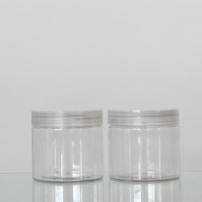 China Customized Design 180ml Clear Plastic Wide Mouth Jars Aluminum Or PP Cap for sale