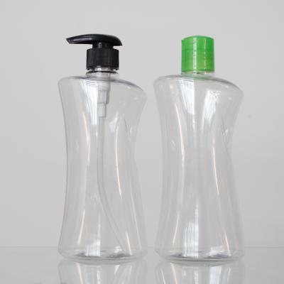 China Plastic Cosmetic Use Special Shaped 500ml PET Any Color Bottle With Pump for sale