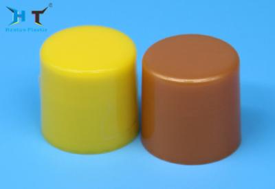 China Brown And Yellow Plastic Bottle Screw Caps , Smooth Small Screw Cap for sale