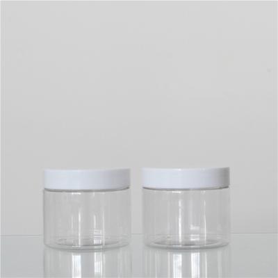 China Green PET Plastic Jars 150ml , Plastic Cream Jar Including Nature Aluminum Cap for sale