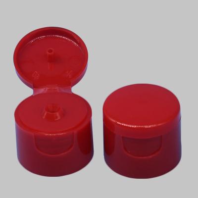 China 24/410 Red Color Polish Round Cosmetic Plastic Bottle Screw Flip Top Cap for sale