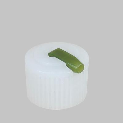 China 20mm 24mm 28mm White Ribbed Plastic Turret Bottle End Cap Cover for sale