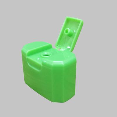 China Rectangle Green Flip Top Dispensing Caps 16 Mm Neck Size Long Life Span for sale