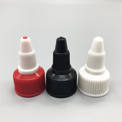 China Twist Lock Top Pull Up Bottle Caps Plastic Red Push Pull Screw Cap for sale