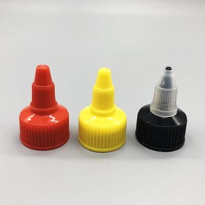 China Blue Plastic Twist Top Bottle Caps Closure Ribbed Surface Easy Operating for sale