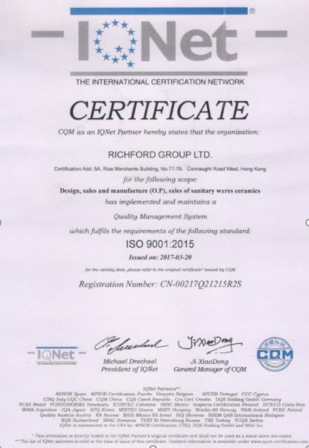 ISO9001 - RICHFORD GROUP LIMITED