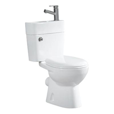 China Double-Flow Amazon Recommended Water Saving Washdown Bathroom Two Piece WC Toilet With Basin And Tank Sink Faucet for sale